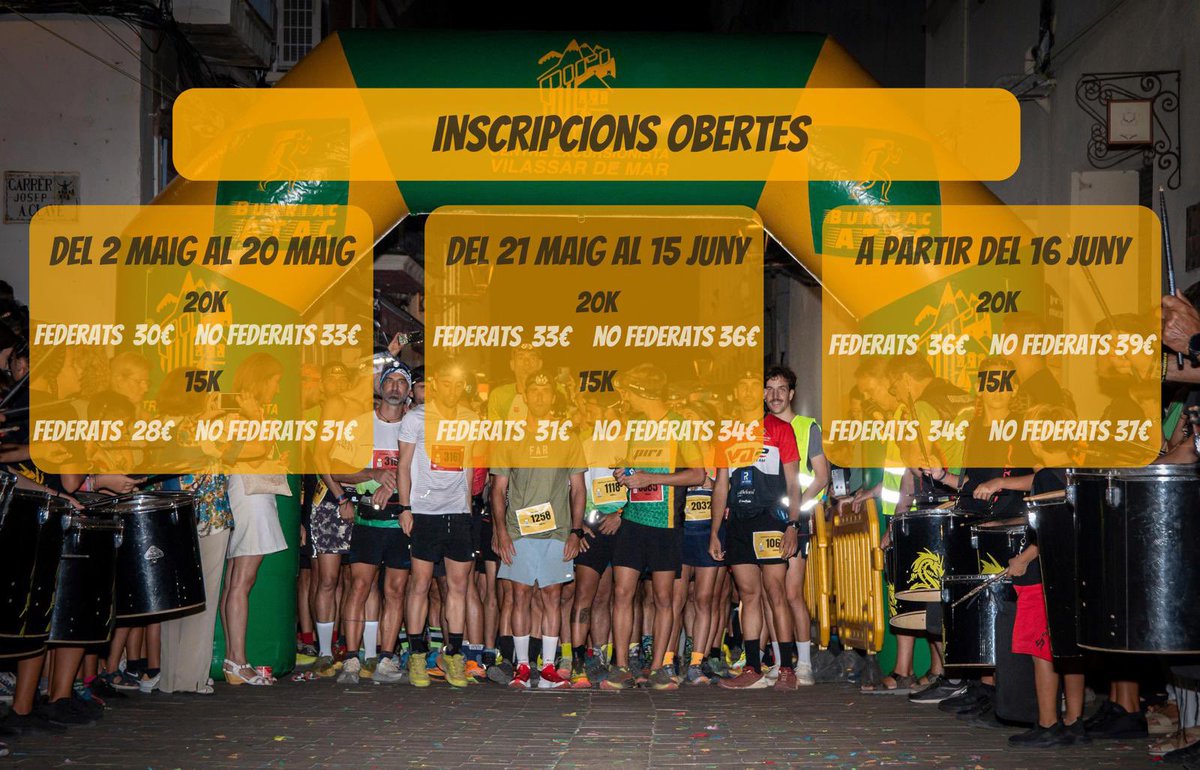 Inscripcions obertes burriacatac.cat 
Burriac ATAC! 19ª edició - La cursa nocturna de trail per excel·lència - 7 de setembre de 2024