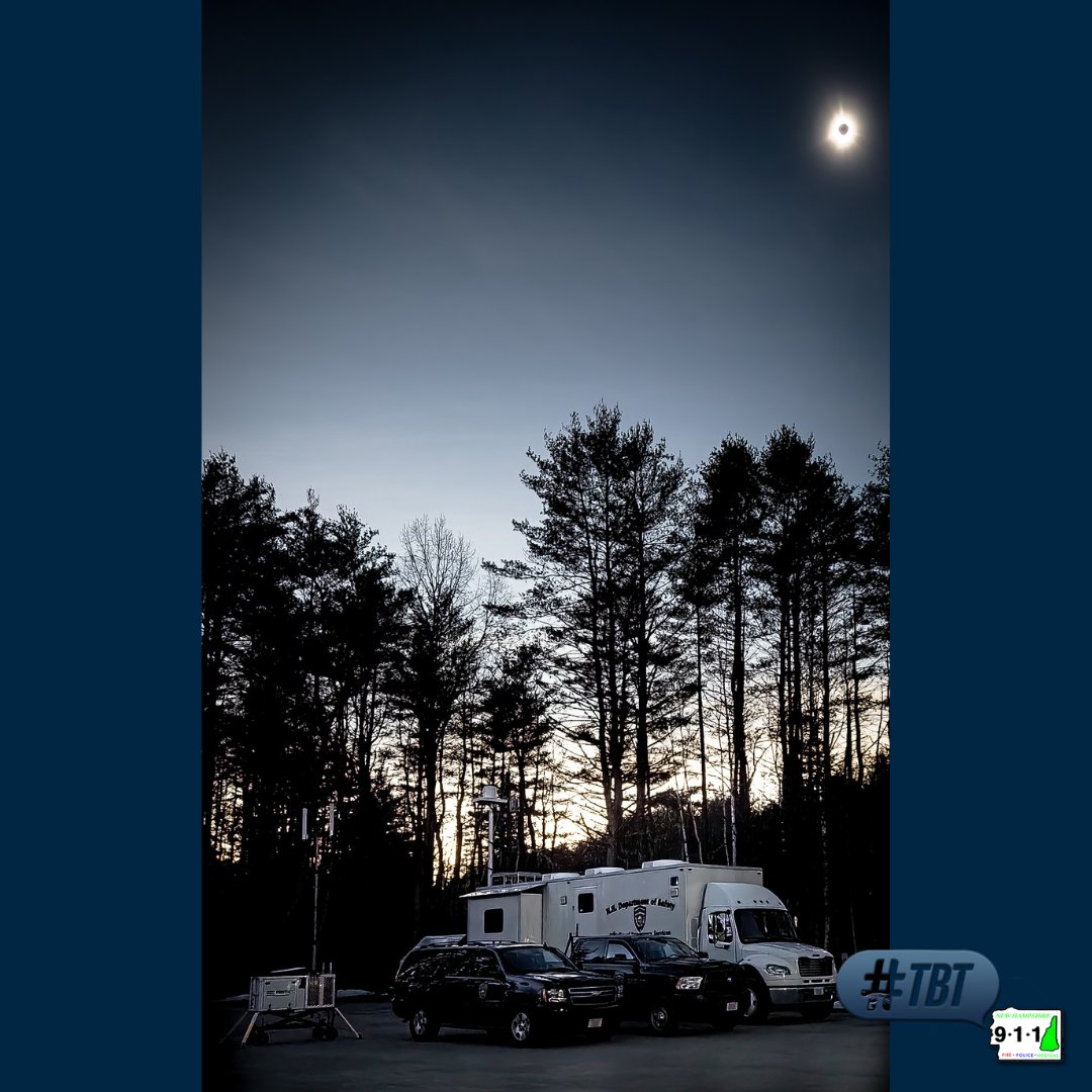 #TBT #totalsolareclipse. Zach Powell captured the sun and moon over Lancaster during the mobilization of #NH911’s mobile response vehicle and portable cellular tower. Emergency communications were uninterrupted – even though the temporary population had increased by thousands.