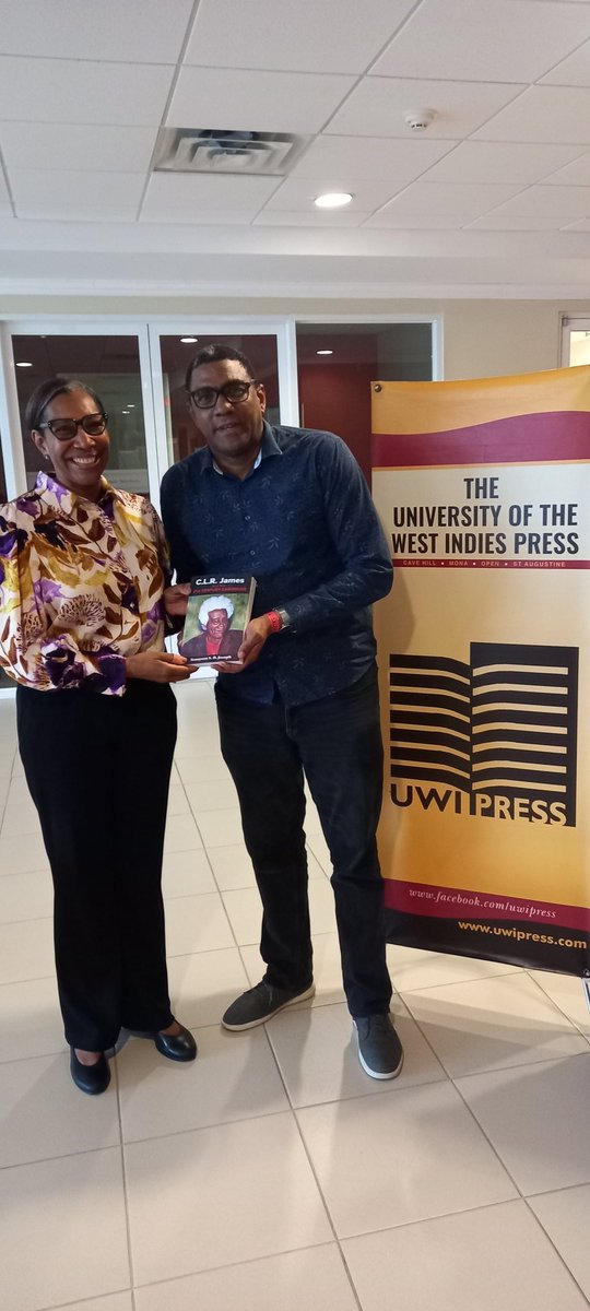 Dr Heather Ricketts with author, Dr Tennyson S. D. Joseph at the 2024 SALISES Conference. C. L. R. James and the 21st Century Caribbean by Tennyson S. D. Joseph is the latest release published by The University of the West Indies Press #UWIPress #SALISESConference #CLRJames