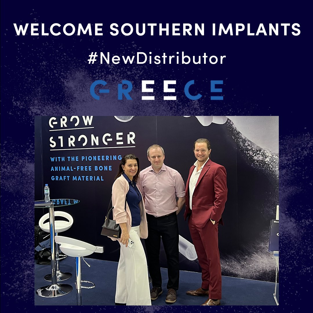 We are delighted to introduce our latest partner, Southern Implants Greece, as our new exclusive distributor in Greece!

Find out more about Southern Implants:
hubs.la/Q02vT9Yf0

#newpartnership #dentalgreece #growstrongertogether #redefiningpatientcare