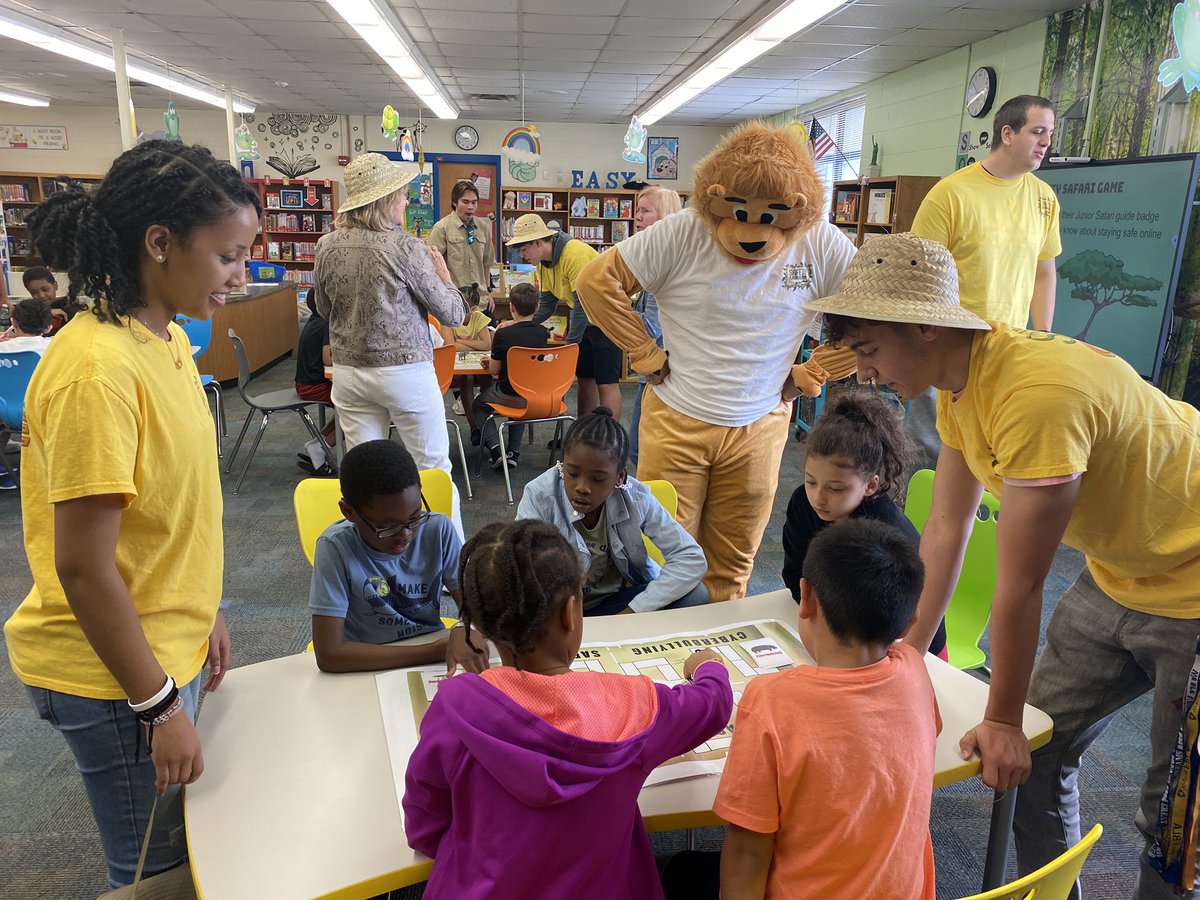 Time to go on a SAFETY SAFARI! Our 2nd graders were treated to a fun, informative internet safety training “safari” complete with games, skits, and even a lion! Thank you to the National Technical Honor Society students at the @vb_atc! @vbschools @VBTitleI @MrsBCGreen @VBCPSDOT