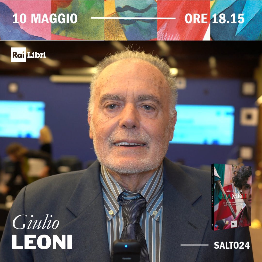 Giulio Leoni presenta “𝐌𝐚𝐦𝐞𝐥𝐢' al @SaloneDelLibro 📣 10 maggio ore 18.15 📍 Palco Rai 🎤 con il Presidente della Commissione Cultura della Camera dei deputati e Mauro Mazza. #SalTo24