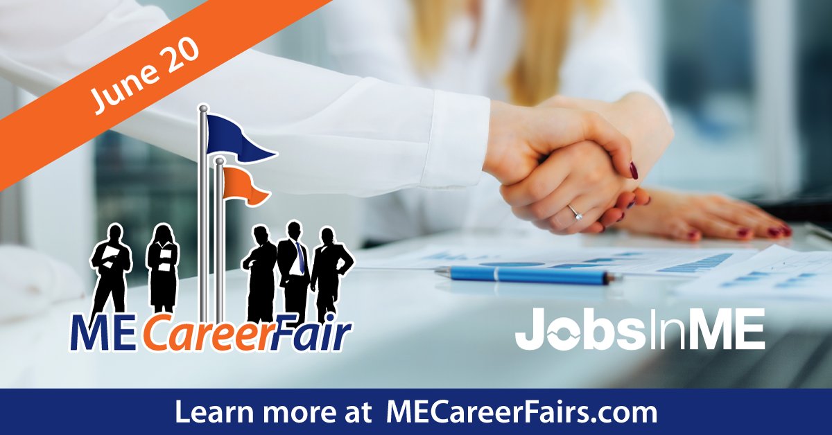 JobsInME is proud to present the ME Career Fair in Portland on June 20!

Learn more: mecareerfairs.eventbrite.com/?aff=twitter

Come meet face-to-face with recruiters from some of the best companies in Maine.

#MECareerFair #JobsInME #CareerFair #JobFair #Maine