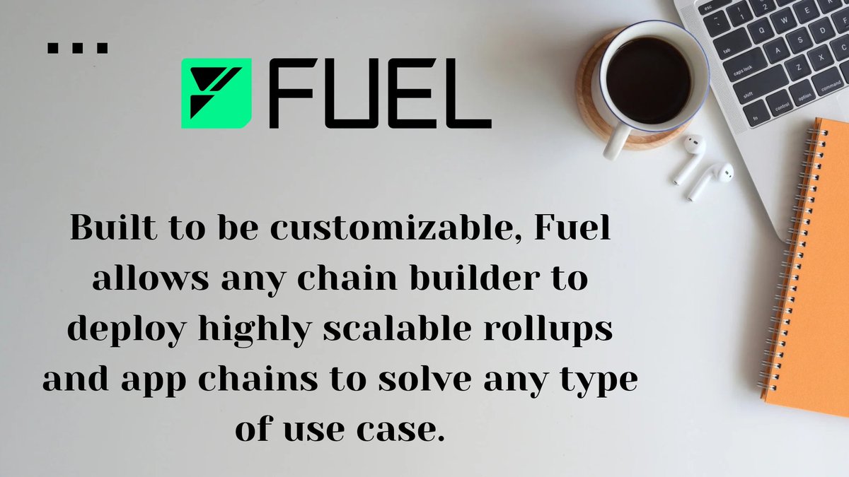 Built to be customizable, Fuel allows any chain builder to deploy highly scalable rollups and app chains to solve any type of use case.  Twitter - @fuel_network #Fuel #FuelNetwork