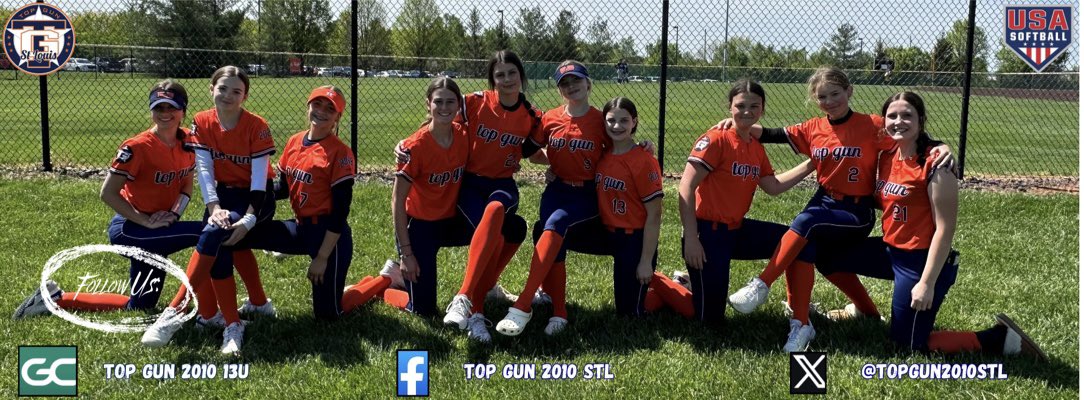 👀Top Gun 2010 STL hits the dirt this weekend for the Battle of the Clubs tournament in St. Peters, MO! Saturday 5/4: -12:30pm vs. Select Fastpitch Backsmeyer -2:15pm vs. Defiance Elite 14u -7:30pm vs. Carterville Crush Sunday 5/5: -Brackets ✈️🥎🔥 #flyabove TOP GUN 🔛🔝