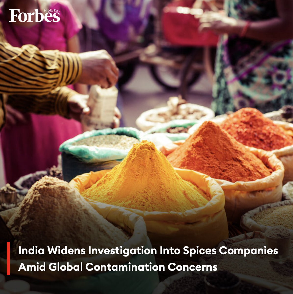 #India's food safety regulator has ordered the testing and inspection of all companies manufacturing spice mixes as global regulators probe suspected contamination in two local brands. #Forbes For more details: 🔗 on.forbesmiddleeast.com/hxej