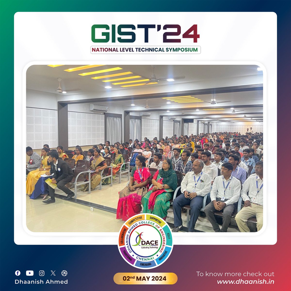 'Capturing the excitement and innovation at 'GIST'24 - Dhaanish Ahmed College of Engineering's National Level Technical Symposium! 🌟 #GIST24 #InnovationUnleashed #TechnicalExcellence'