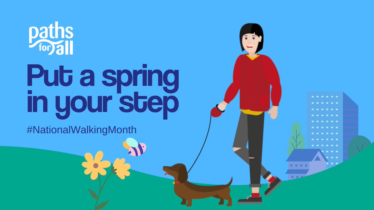 It's #NationalWalkingMonth! 🚶‍♀️🚶‍♂️ Walking is free, easy, and proven to boost your mood and energy levels. Put a spring in your step this May by downloading our '31 Walking Ideas' from the link below. A little daily walk can make a big difference! pathsforall.org.uk/whats-on/event…