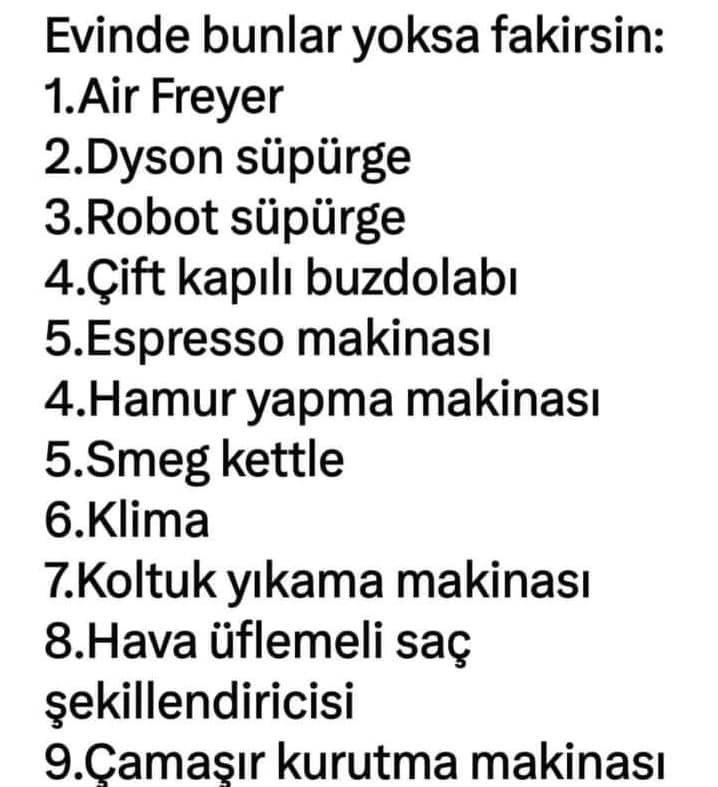 Bakış açısı çok önemli Bizler eşyayı bırak barınma,geçim,gıda Derdine düştük. #HükümetEmekliyeBakmıyor #Borçlu5000KısmiPerişan Sizce 10binTL 14binTL ortalama 'yaşlılık' aylığıyla veya; 5000 Prim ve Kısmi Emeklilik bekleyenlerin kaçı evinde bu eşyalara sahip olabilir?👇