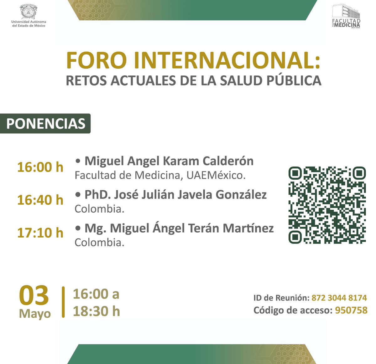 #Entrevista El Dr. Miguel Ángel Karam Calderón, investigador de la Facultad de Medicina de la @UAEM_MX nos invita al Foro Internacional: Retos actuales de la #SaludPública que se desarrolla este 2 y 3 de mayo.