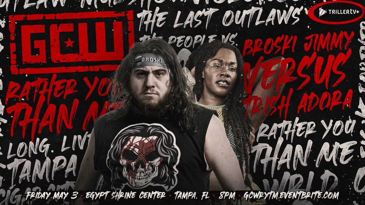 𝗧𝗢𝗠𝗢𝗥𝗥𝗢𝗪 𝗜𝗡 𝗧𝗔𝗠𝗣𝗔🛫 @GCWrestling_ touches down for 'Rather You Than Me' This is only the first banger from GCW as they ignite your #CincoDeMayo on Sunday with Wrld on Lucha. ONLY with #TrillerTVplus ▶️ bit.ly/GCWTrillerTVpl…