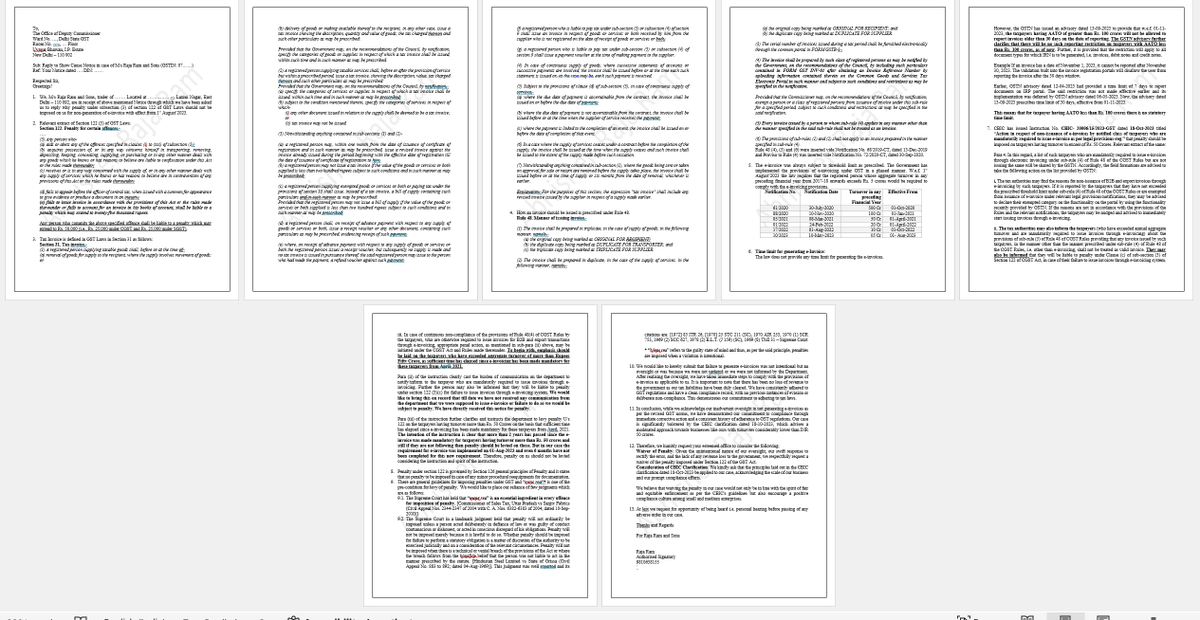 abhishekrajaram's tweet image. GST Department has sent notices for Non-generation of e-Invoice for even Rs.5 Crore Turnover.

I had prepared draft reply for the same.
Steps to download:
1) Follow Me
2) Reply/Retweet the Tweet
3) Check DM
4) Follow Steps from DM
5) Join GST Notice Reply &amp;amp; Appeal Draft Group
Thx