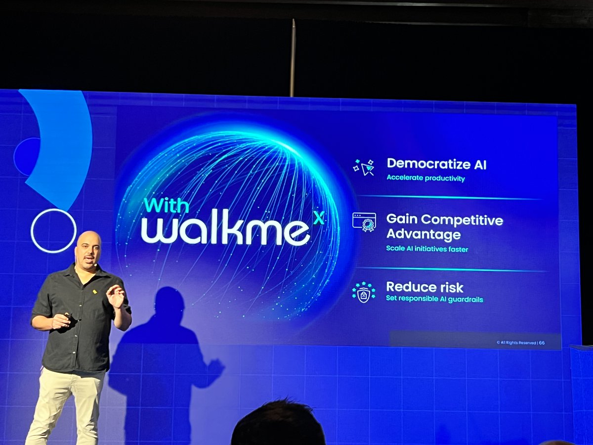 #WalkMeX 'AI that everyone gets'...aims to 'democratize #AI' by enabling every user to get the most contextual usage and impact from #AI investments. @WalkMeInc @DanAdika