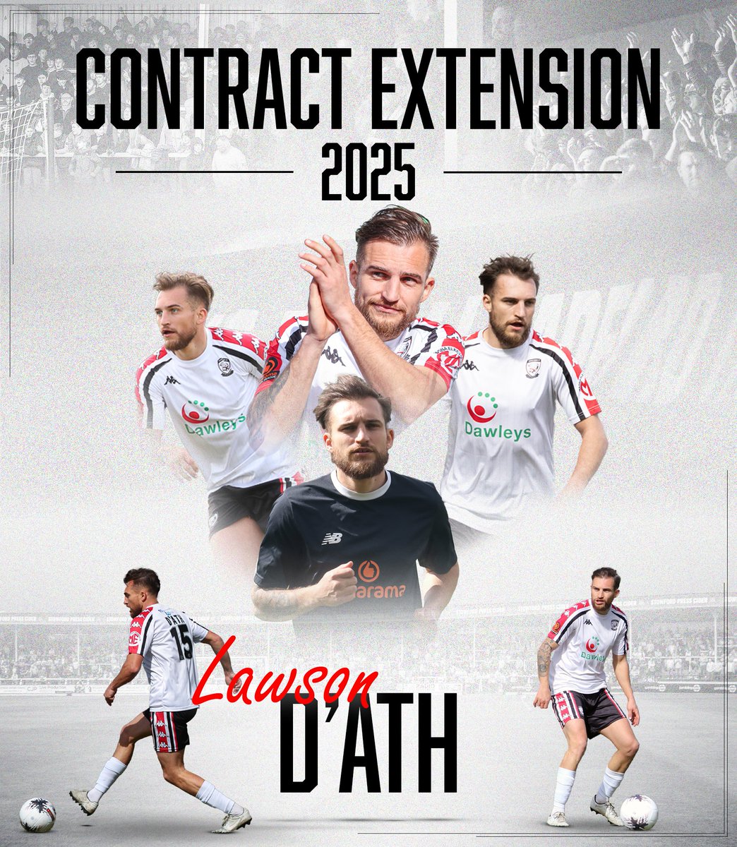We're delighted to announce the contract extension of Lawson D'Ath for the 24-25 season. 👊 Great to have you on board, Lawson! 🤝 herefordfc.co.uk/news-lawson-da… #COYW | #OurCity