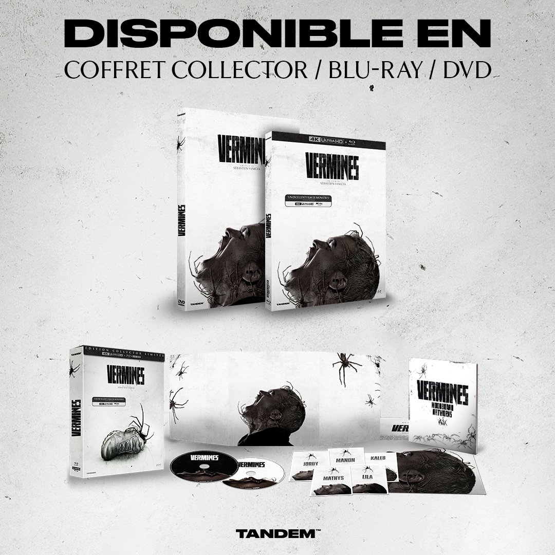 Avoir des petites araignées chez soi ? Pourquoi pas 😎

#Vermines est disponible dès maintenant en DVD, BLU-RAY et une incroyable édition collector (qui part très vite !).

Dispo partout et surtout dans notre boutique 🕷🕷🕷