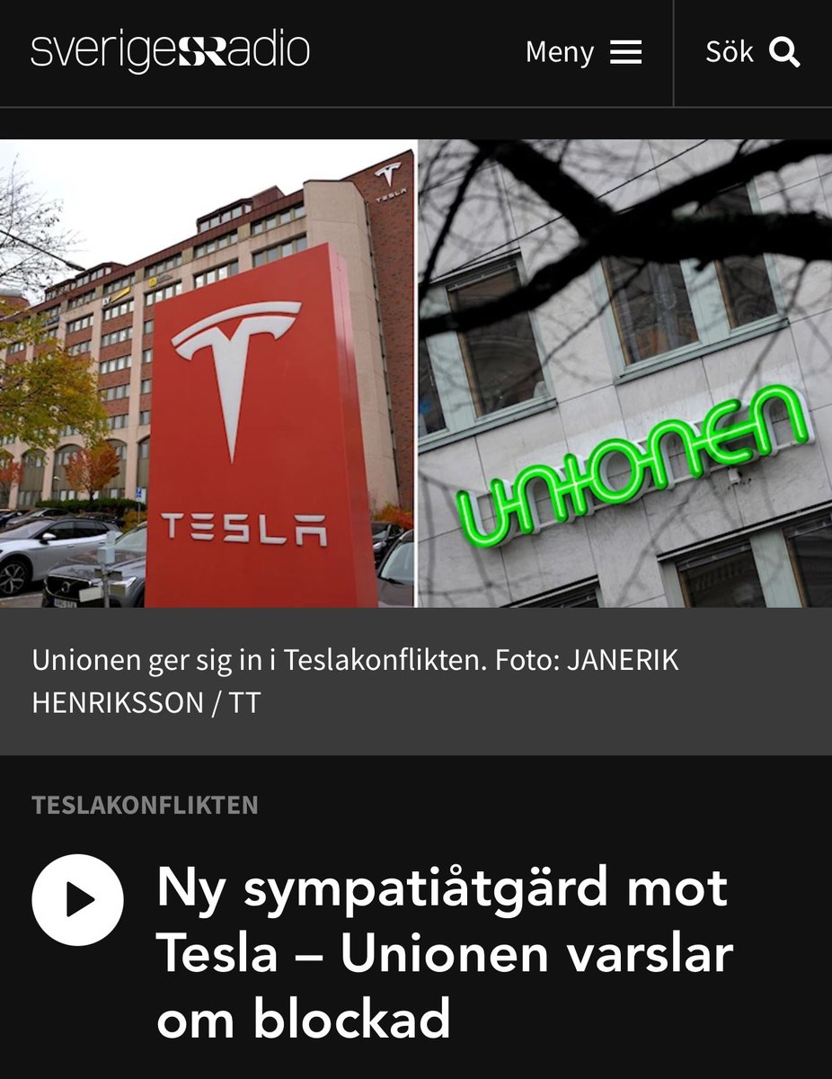 Facken ökar Sveriges arbetslöshet! 
Fackanslutna besiktningsmän & lyftanordningar kommer nu tappa Tesla som kund och ge jobben till icke anslutna. Bra jobbat facket #svepol #svpol #tesla