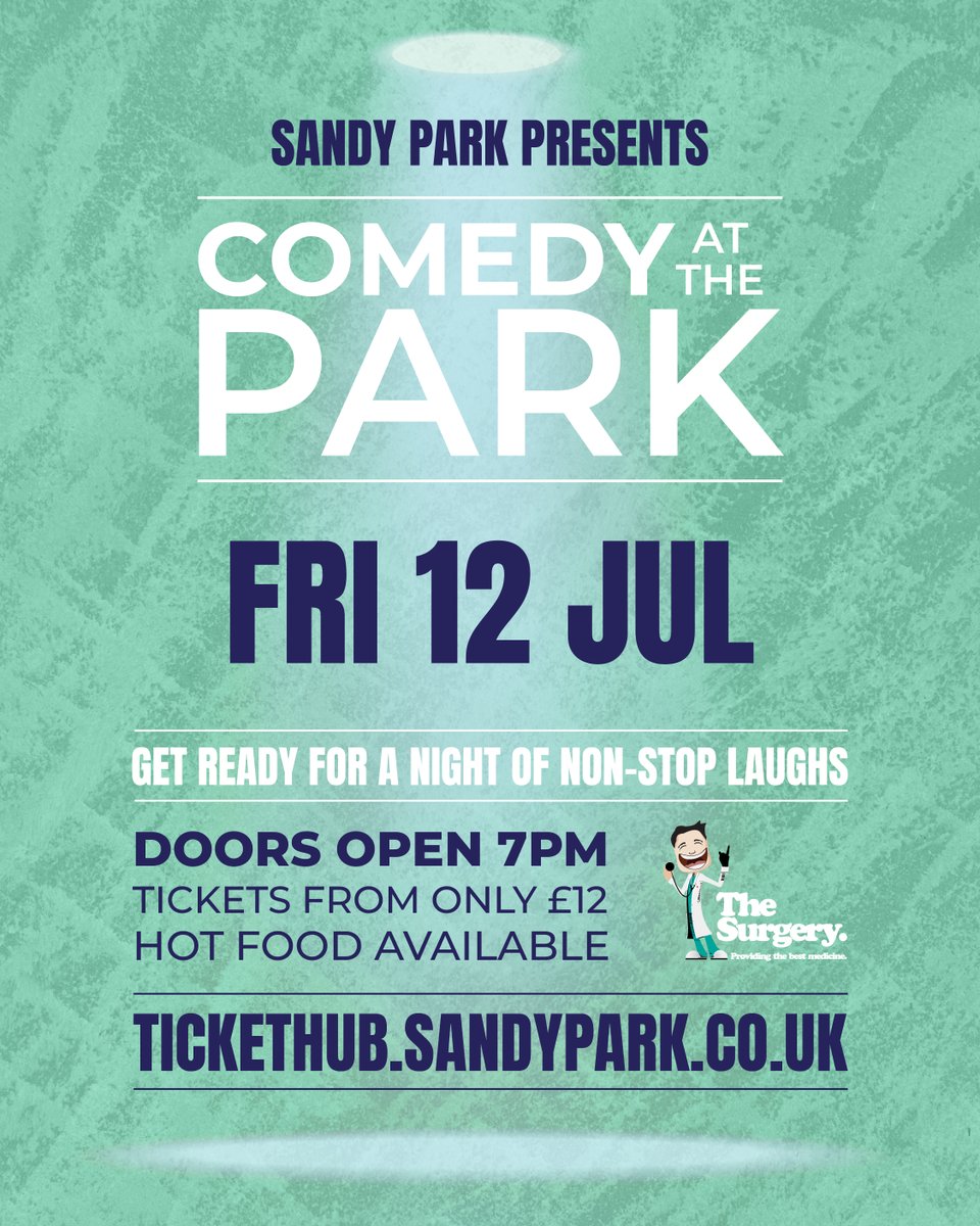 After a successful Comedy event in April, we are launching our next evening of laughter! 😆 📆Exeter's biggest comedy night returns on Friday 12th July from 7pm. 🎟️ bit.ly/3Qr82Sy We would love to see you there! 👊 #SandyPark | #Events | @surgerycomedy