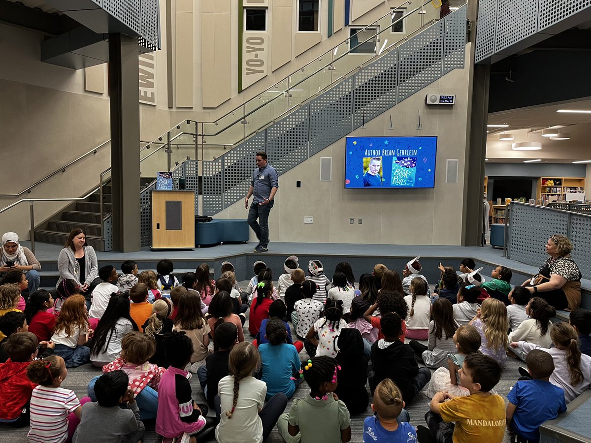 Excited to host the Author of this years Building Block nominee The Book of Rules @BrianGehrlein @DavidsonComets having author visits in our beautiful library makes my heart sing! @NKCSchools @AndreaStauch @LaceyWatson01 @angiegroenke