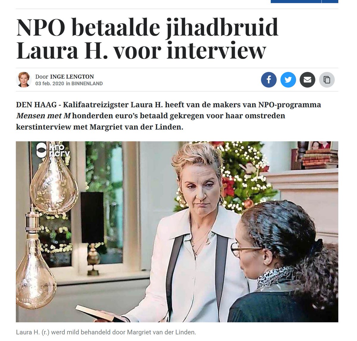 Dit was gewoon een kopie van het interview van Margriet van der Linden met Laura H., het kalifaatmeisje. Maar ja, NPO he...dan weet weet je het wel. En Laura H. werd nog betaald ook! Hoeveel zou Soumaya Sahla hebben gekregen?