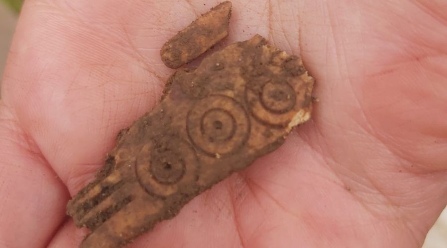 Bone comb fragment recovered at Barnahely, southeast of #Cork City, during the #M28 Cork to Ringaskiddy road project. Read more about some of the archaeological discoveries made along the new M28 route here: rb.gy/1pjt0u 

#IrishArchaeology #Archaeology #IrishHeritage