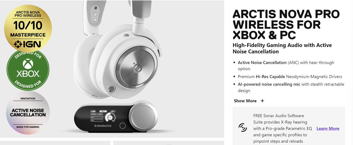 I think I've decided on the headset I want. I've enjoyed my @SteelSeries Artcis 7's through the years so I think I'll stick with the brand. They just announced a white version of the Arctis Nova Pro so I'm leaning towards those! steelseries.com/gaming-headset…