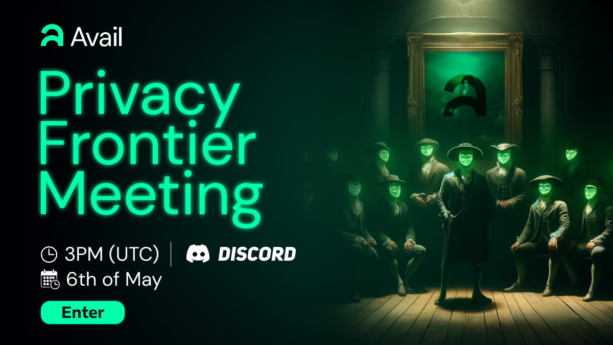 GM, together we bring privacy to web 3 👁️

📅 May 6th, 3PM (UTC)
🎮 Discord Exclusive
🎁 5 Disruptors for attendants
🏰 Enter Now 👉 discord.gg/availwallet 

Like, RT & Comment #privacyfrontier 🔒
