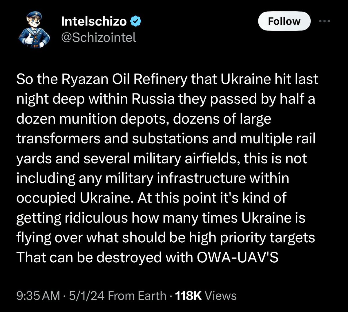 It is ridiculous how Ukraine ignores high-priority targets and attacks low priority targets in Russia, says an observer criticizing Ukrainian attack on Russian oil refinery in Ryazan Let’s take this argument seriously and think about what Ru targets should Ukraine hit first 1/