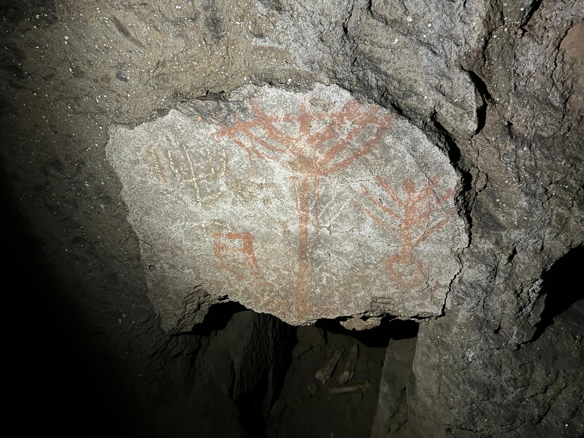 The Menorah (candelabrum) depicted with straight branches in the Jewish catacombs of Rome.
#jewishRoma