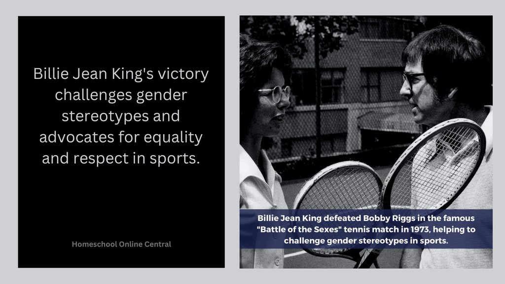 Billie Jean King's victory. 
#homeschoollife #homeschooling #digitallearning