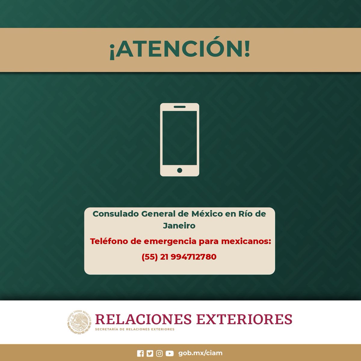 🚨AVISO IMPORTANTE a la #comunidadmexicana. Si asistirás al show de #Madonna en Copacabana este sábado, toma en cuenta estas recomendaciones, cuida tus pertenencias y deja tu #pasaporte en un lugar seguro. #protecciónpreventiva