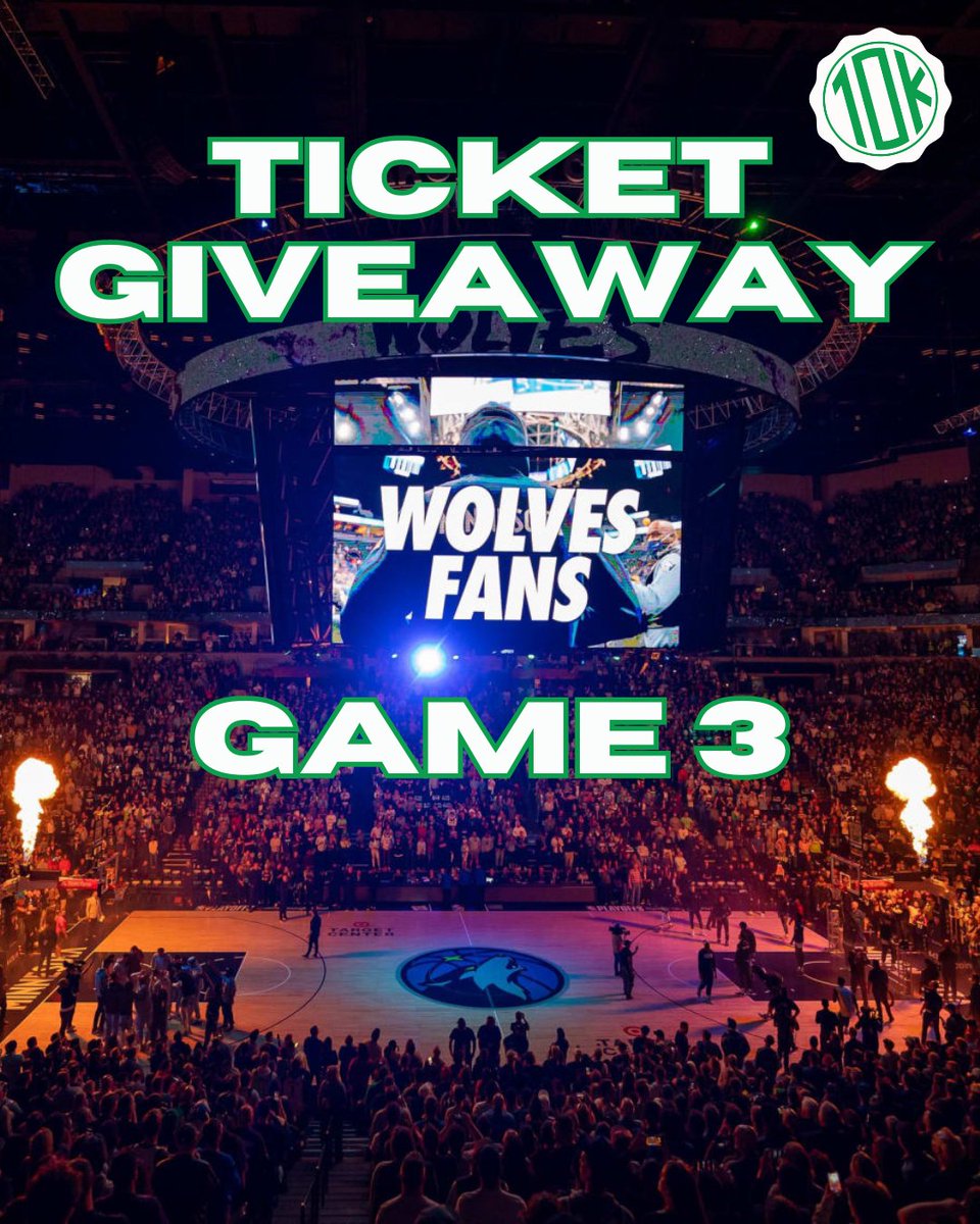 🏀TIMBERWOLVES PLAYOFF TICKET GIVEAWAY🏀 We're giving away 2 TICKETS for the Timberwolves vs Nuggets Game on Friday, May 10th at the Target Center. To Enter: - RETWEET this Tweet - Follow us (@10k_Takes) Head to our Instagram (10ktakes) for an additional entry!