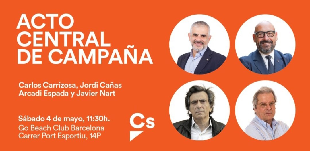 Este próximo sábado allí estaremos los Alicantinos, Valencianos y Castellonenses... 🍊🧡🇪🇦 @CiudadanosCs @CiutadansCs