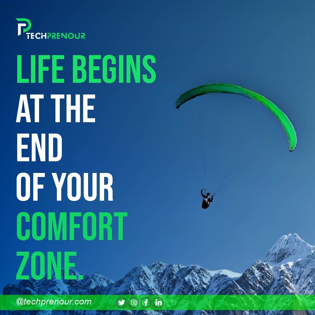 Life gets really exciting when you leave your comfort zone. That's where the real adventure begins. It might feel weird at first, but that's how you grow and find new opportunities. 

#techprenour #quoteoftheday #beyondcomfortzone #lifeadventure #embracediscomfort #growthjourney