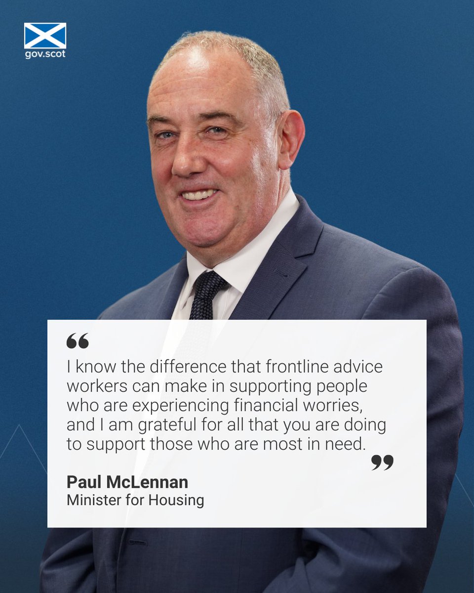 Today, Housing Minister @PaulMcLennan7 spoke at a conference bringing together money and debt advisors from across Scotland. He shared that @ScotGov has invested over £12 million this year in welfare and debt advice services, helping to tackle poverty and support households.