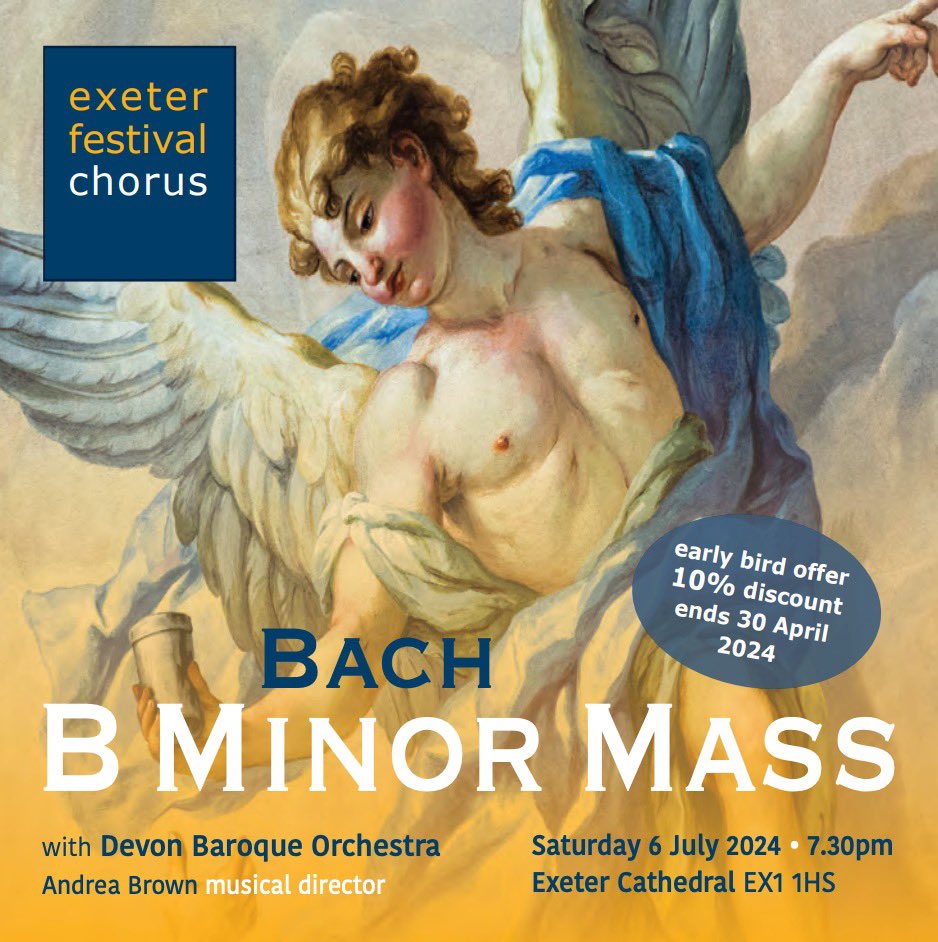 A stunning ensemble of soloists and instrumentalists will accompany Exeter Festival Chorus in Bach’s definitive and challenging B Minor Mass. 🎟️: exeterfestivalchorus.org.uk/index.php/what…