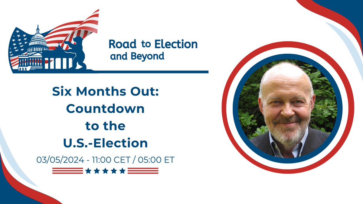Join us on May 3, 11:00 am CET, for our virtual #RoadToElection2024 live-streamed workshop ‘Six Months Out: Countdown to the U.S.-Election’ with Prof. Paul Rundquist (Former Congressional Research Service of the Library of Congress in Washington D.C.)!

roadtoelection.de