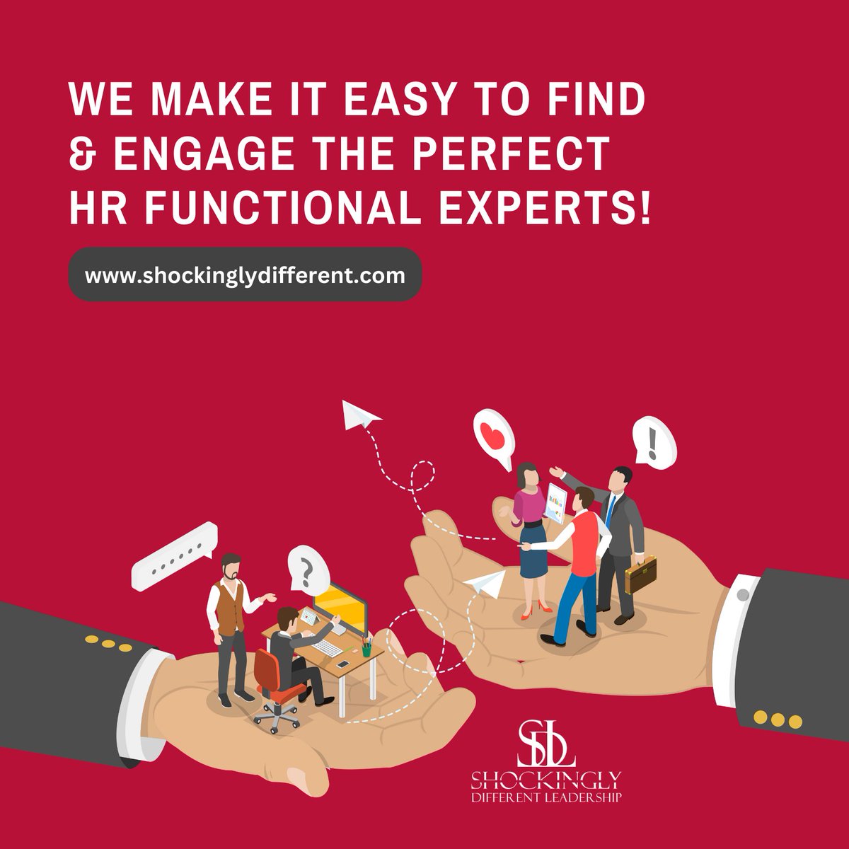 At Shockingly Different Leadership, we specialize in connecting you with the perfect #HRprofessionals to meet your needs - 𝐅𝐀𝐒𝐓. 🔥

𝐕𝐢𝐬𝐢𝐭 𝐨𝐮𝐫 𝐰𝐞𝐛𝐬𝐢𝐭𝐞 𝐭𝐨𝐝𝐚𝐲! bit.ly/3vbbSaL

#TalentDevelopment #OrganizationalChange