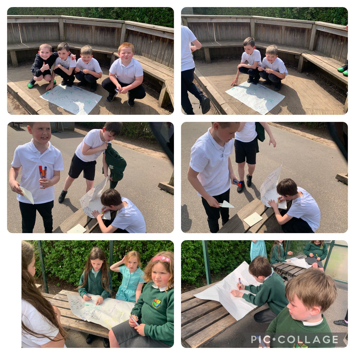 Y3 went outside to do their RE activity today, we answered questions about what different people believe.