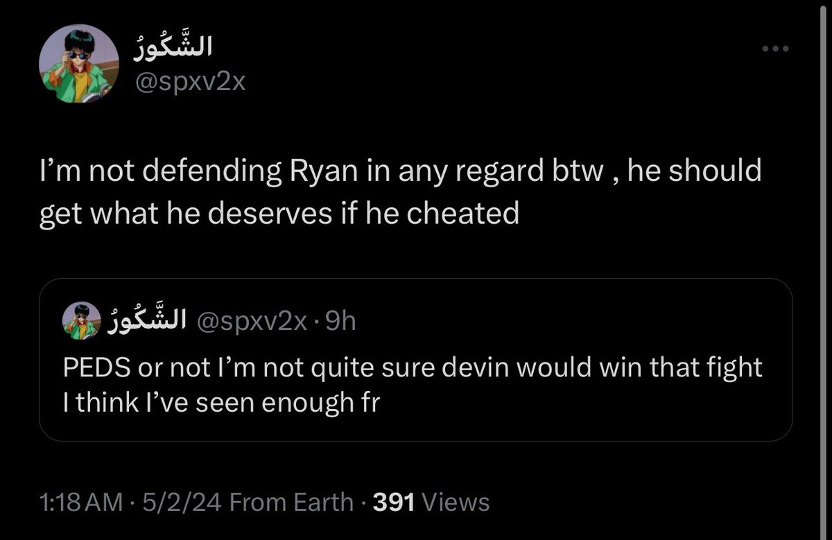 niggas stupid as shit, ryan a hoe for taking PEDs but how tf is this dude hating on haney, yall always cry a nigga hating on haney, all he said was that if ryan didnt take PEDs he’s not sure haney could have still won cause he was still getting caught bad, thats not hate nigga🤦‍♂️