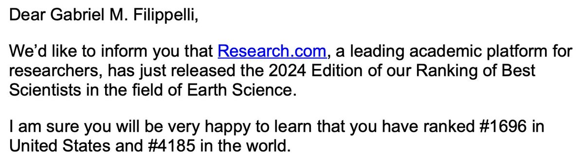 I was just emailed that I am ranked #1,696 among Earth Scientists in the US--all bow before me! Seriously, these rankings are so silly (although I am gunning for you, #1,695...)