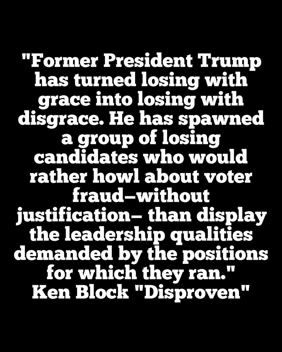 @kylegriffin1 Ken Block researched election fraud for Trump at a cost of $750,000 of GOP funds! Block wrote in his book 'Disproven' that he found only about 200 duplicate mail in ballots. No evidence of widespread fraud but Trump didn't want to hear it.
#TrumpIsALiar
businessinsider.com/ken-block-disp…