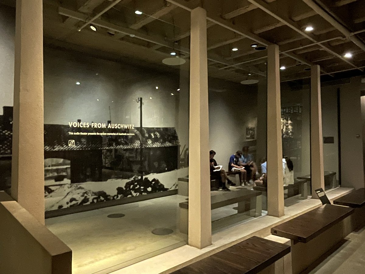 CMS 8th graders take notes in an exhibit at the USHMM to complete a required journal entry about their visit to the museum. @DrJones_GPS @MJDAmico_GPS