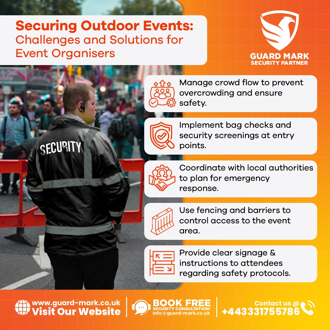 Summer events are in full swing, and security is key! Discover the vital role security guards play in keeping events safe and enjoyable for everyone. 

website: guard-mark.co.uk/services/event…
Call us on  03301755786 for more information

#eventsecurity #eventsecuritycompanies