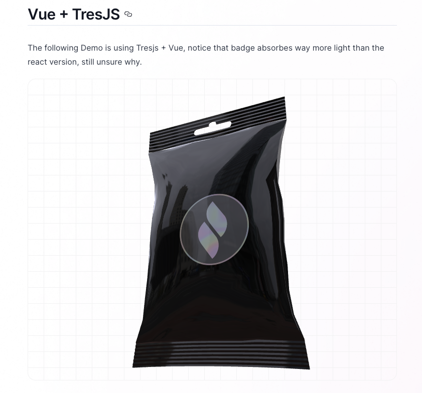Check out what the TresJS community is building: 

This article by @nikuscs explains how to create a cool holographic 3D sticker with Tres with @vuejs and the same effect in R3F.

Give him some love 🧡

nikuscs.com/crafts/hybridl…