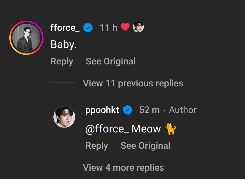 my husband and my kid interacted and nobody told me 😭😭😭

force called him baby 🥹
but why is pooh meowing suddenly, aren't you a bokbak babyboy 🐶

#fforce_ #ppoohkt