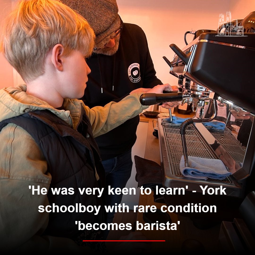 A boy from York diagnosed with an extremely rare form of a life-limiting illness has tried his hand at being a barista thanks to a city firm. Head on over to the site for more: yorkpress.co.uk/news/24292788.…