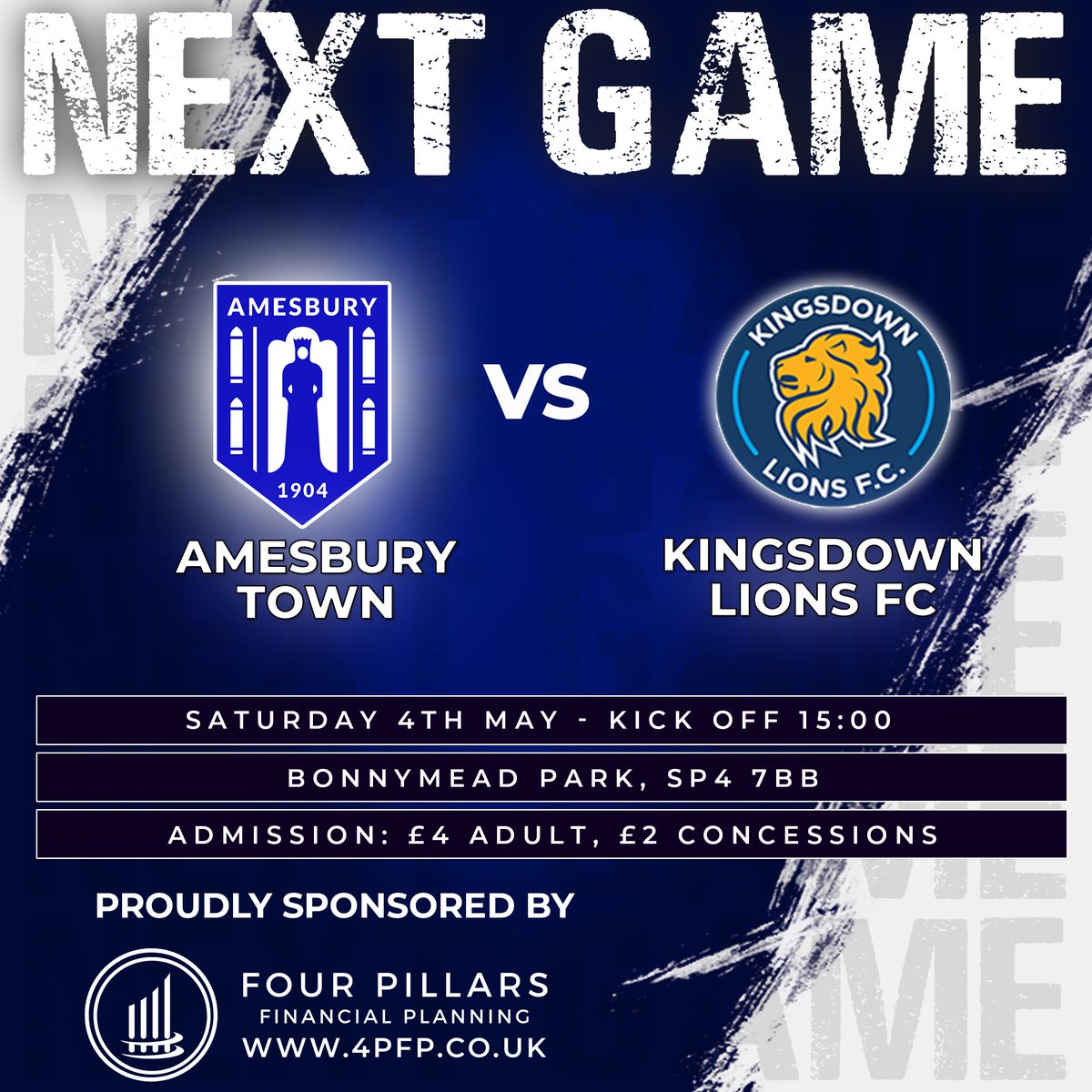 𝗡𝗘𝗫𝗧 𝗨𝗣 This saturday we face Kingsdown at home & finally get our hands on the 🏆 We hope to see a big crowd & to share a drink after to celebrate Printed programme📖 Bar open🍺 🆚:@Kingsdownlions 🏆:@WiltsLeague 📌:Bonnymead Park, SP4 7BB ⏰:15:00 💵:£4 Adults,£2 Conc
