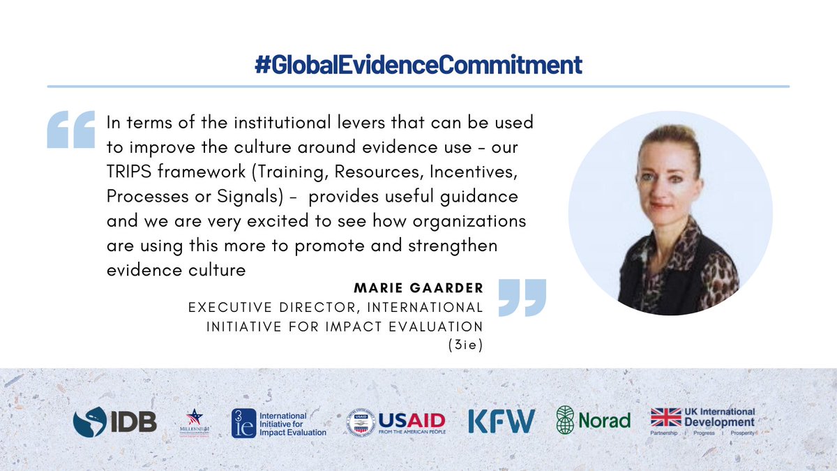 .@USAID has taken and continues to take many exciting steps to improve its use of #evidence, and we are very happy to welcome you to the community or peer organizations. We are looking to improve how they use evidence to improve the cost-effectiveness of their investments-…