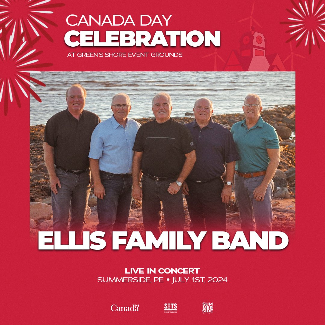 The 𝐄𝐋𝐋𝐈𝐒 𝐅𝐀𝐌𝐈𝐋𝐘 𝐁𝐀𝐍𝐃 will perform at this year's Canada Day Celebration at Green’s Shore Event Grounds!

This hometown fan-favourite will be sure to not disappoint joining recent record label signee, @alliwalker July 1st.

#Summerside | #CanadaDay24 🇨🇦