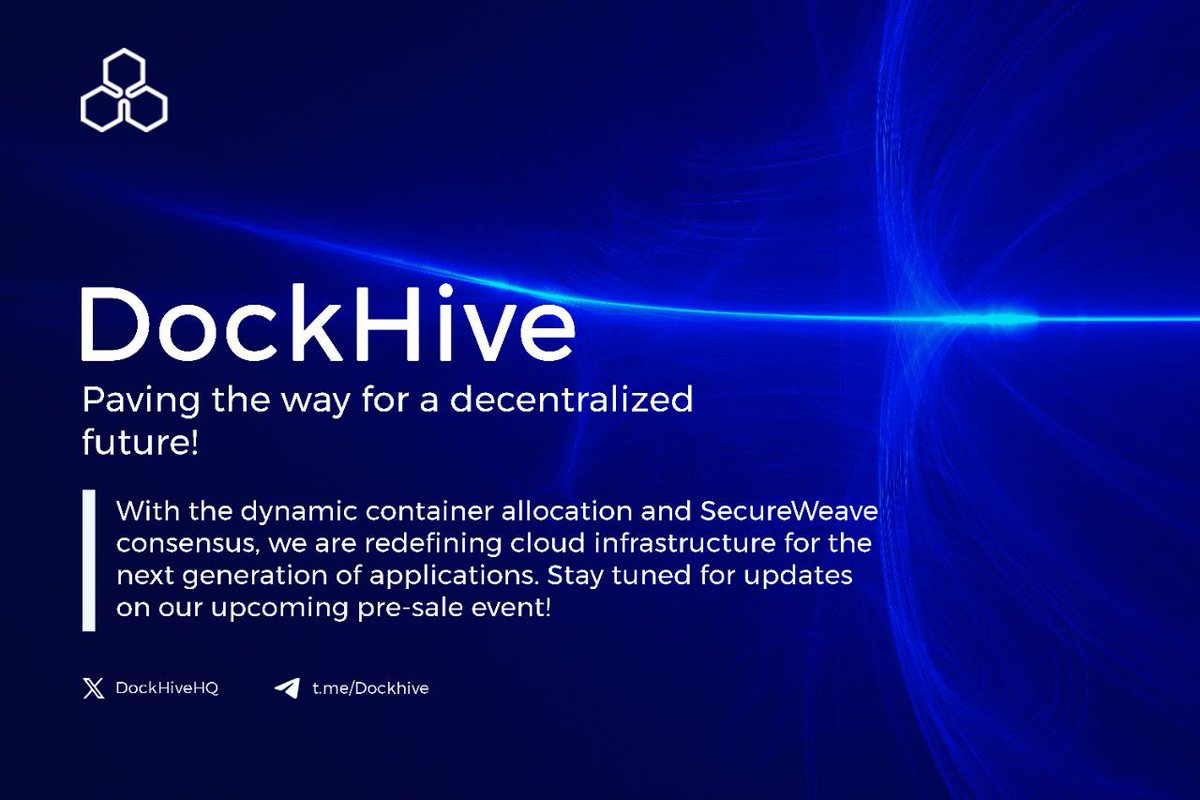 Step into the Decentralized Cloud Revolution with @dockhive!🖥️

Dockhive pioneers cloud infrastructure for Web2 & Web3 Dapps, focusing on containerization as its focus. Empowering Dapp builders with seamless Dapp deployment & management🚀

Discover Dockhive🧵👇

#Sponsored